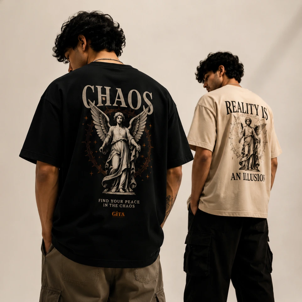 Men wearing oversized printed graphic T-shirts from GITĀ