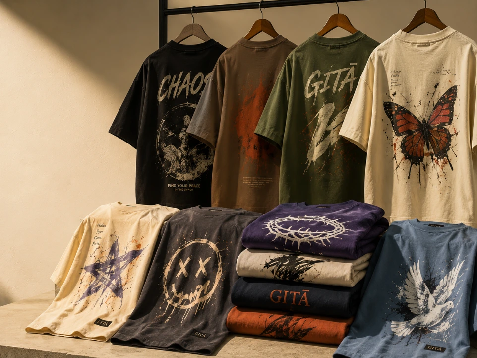 GITĀ oversized printed T-shirts for men and women